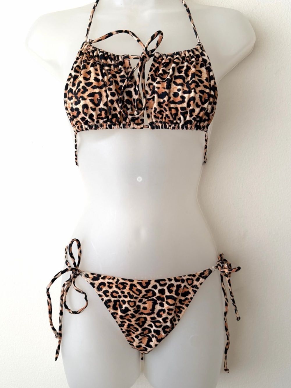 LA Hearts by PacSun Leopard Print String Bikini Set Womens Medium Animal Print